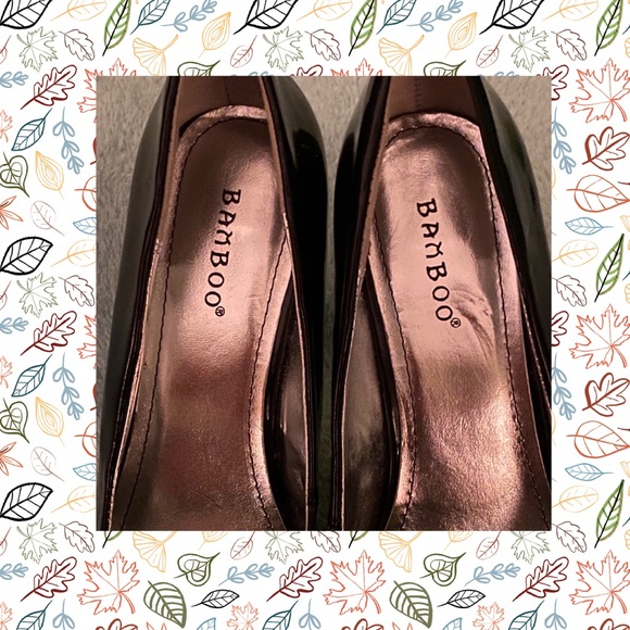 NWT BAMBOO BLK PATENT LEATHER HEELS SZ 10 - Picture 2 of 8
